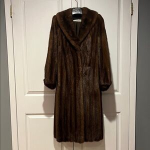 Elegant Brown Mink Fur Coat